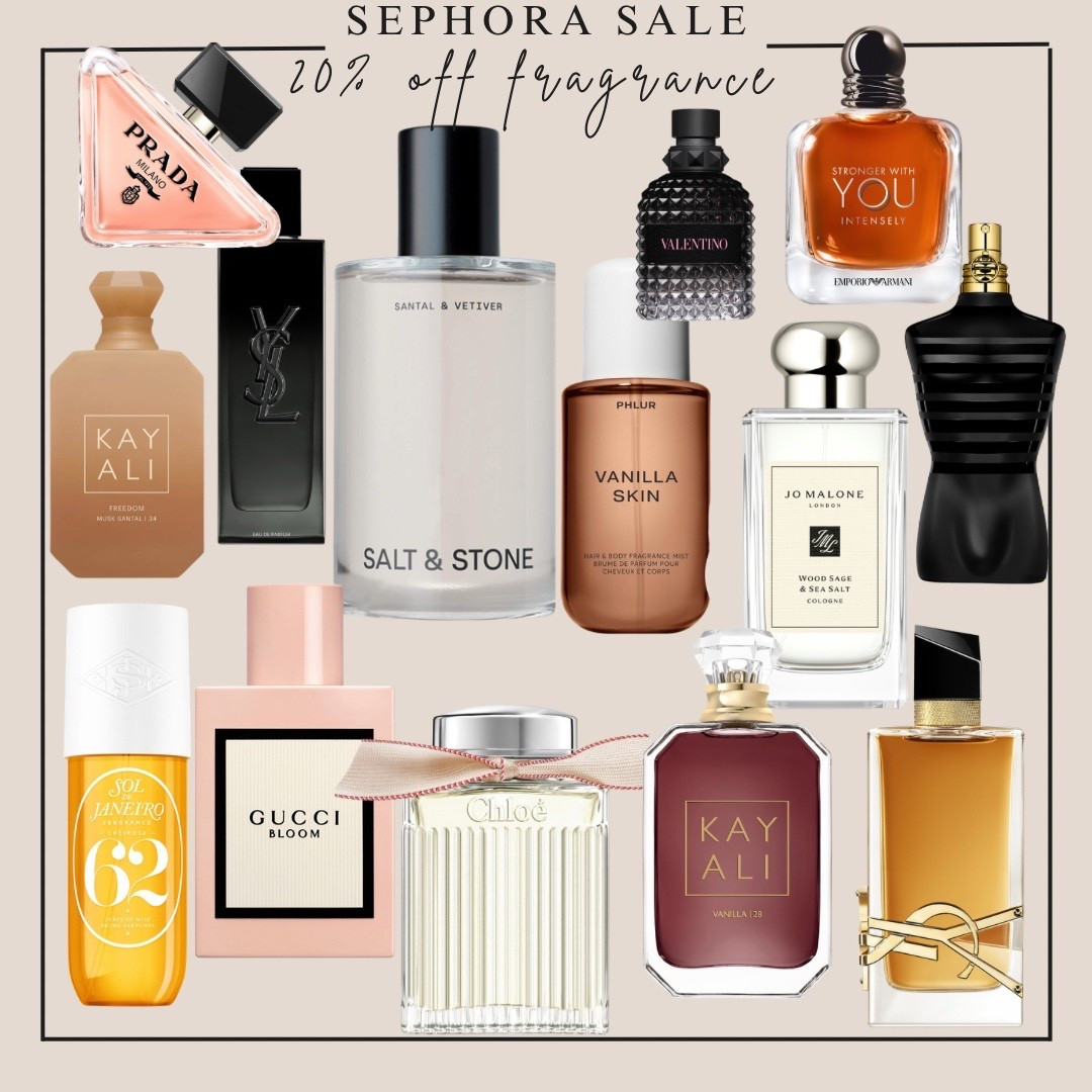 ✨ Sephora Sale ✨ 20% off all full size fragrances now through 12/24. Shop online or store pick up for last minute Christmas gifts 🎁 Use code SAVESCENTS


#sephora sale
#sephora finds
#sephora fragrance 
#perfume
#cologne
#ysl perfume
#prada perfume
#kayali perfume
#gucci perfume
#chloe perfume
#yves saint Laurent
#phlur skin and body
#vanilla skin
#sol de Janeiro 
#bum bum
#salt and stone
#body and hair fragrance 
#jean Paul gault
#Valentino
#gift idea
#sale alert
#deal
#gift for her
#gift for him
#gift idea for dad
#gift idea for mom
#luxury gift idea
#beachy scents
#designer perfume
#designer cologne
#gift for girlfriend
#gift for boyfriend 
#beauty find
#perfume under $100

#LTKGiftGuide #LTKBeauty #LTKmorningroutine