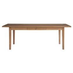 Camilla Rustic Lodge Brown Oak Rectangular Dining Table - 86"W | Kathy Kuo Home