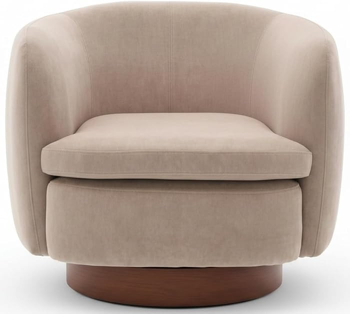 Mistpeople Swivel Barrel Accent Chair, 360\u00b0 Rotating Small Single Sofa Chair, Upholstered Ro... | Amazon (US)