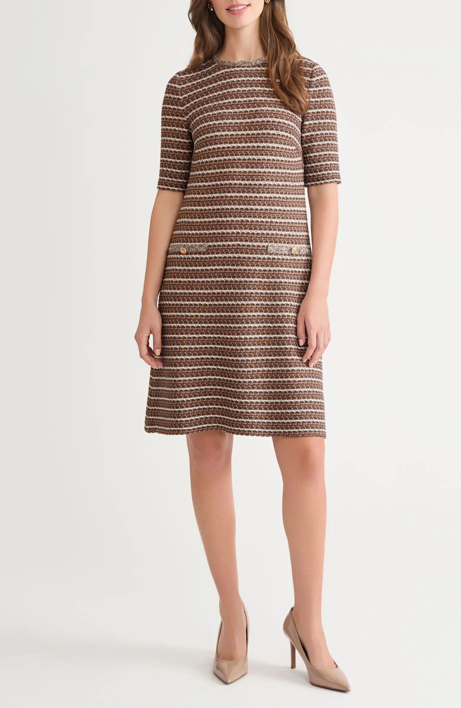 Braid Trim Knit A-Line Dress | Nordstrom