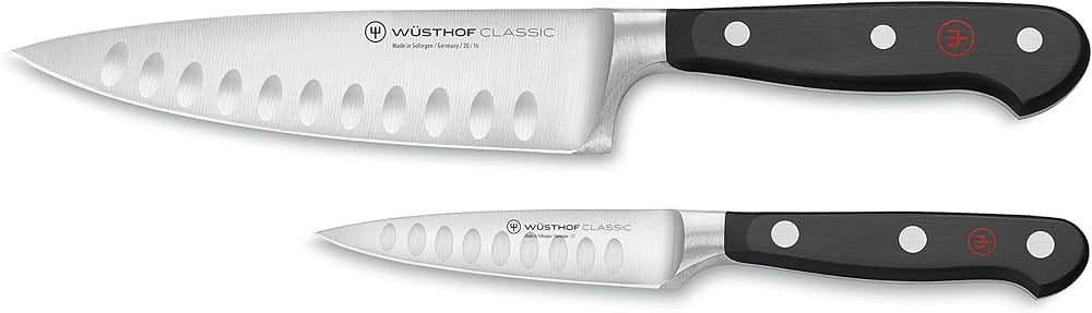 Wüsthof Classic Hollow Edge 2-Piece Chef's Knife Set, Black, 6-inch and 3.5-inch | Amazon (US)