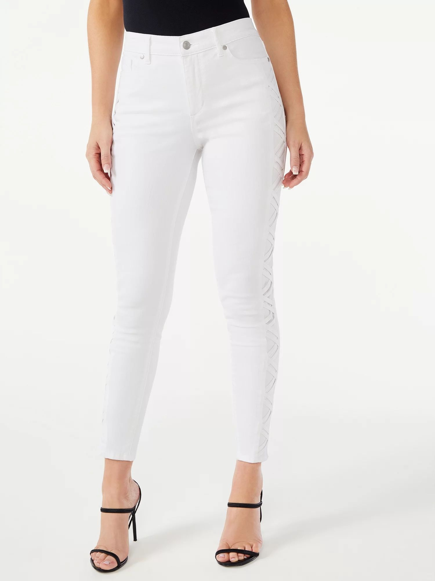 Sofia Jeans by Sofia Vergara Women's Rosa Curvy Side Lacing Ankle Skinny Jeans - Walmart.com | Walmart (US)