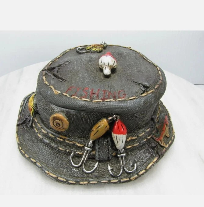 FISHERMAN'S HAT JEWELRY BOX Trinket Fishing Lure  RESIN WITH LID Fisherman Theme | eBay US