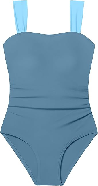 CRISONE Girl Swimsuit One Piece Bathing Suit for Girls Retro Square Neck Adjustable Straps Girls'... | Amazon (US)