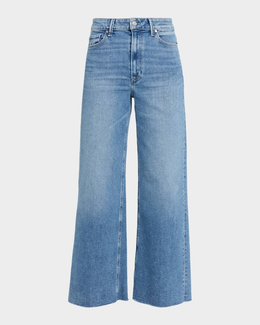 Anessa Wide Raw-Hem Jeans | Neiman Marcus