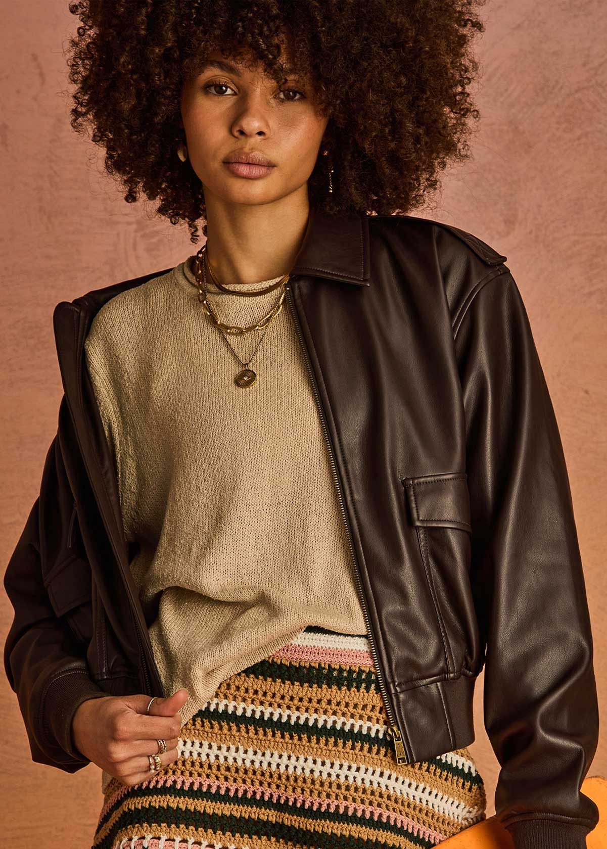 ZARIAH BOMBER JACKET in EBONY | The UPSIDE | The Upside (Australia & New Zealand)