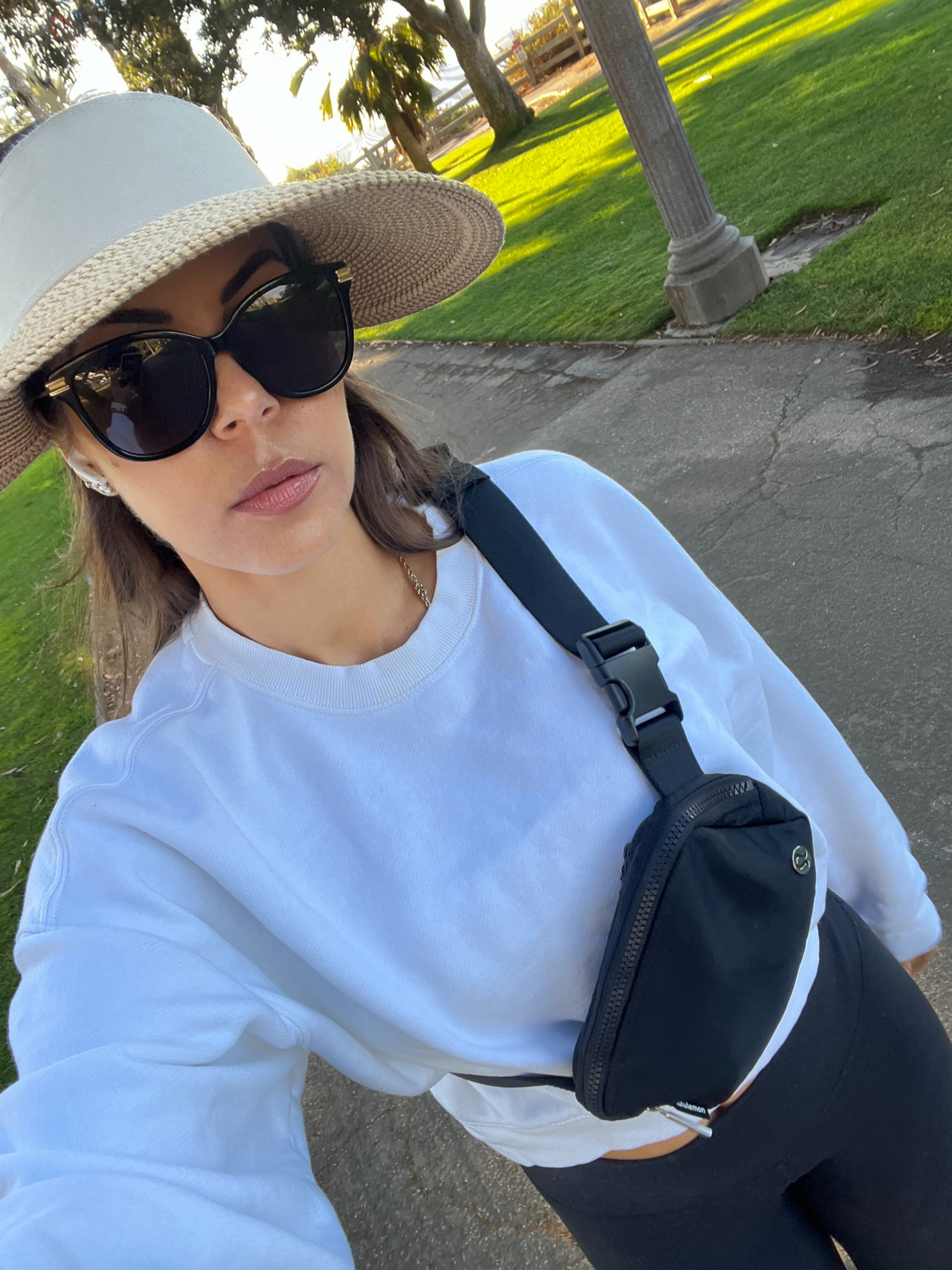 Hot girl walk essentials. ✨
6 things I never go on my morning walks without: a big hat, sunscreen, sunglasses, headphones, lipgloss and my Lululemon belt bag. 🖤

#LTKStyleTip #LTKFitness #LTKFindsUnder50