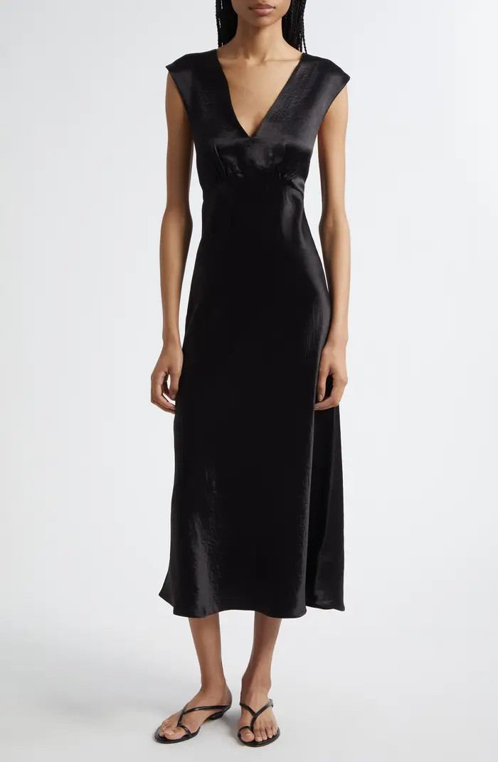 Glizia Sleeveless Empire Waist Satin Dress | Nordstrom