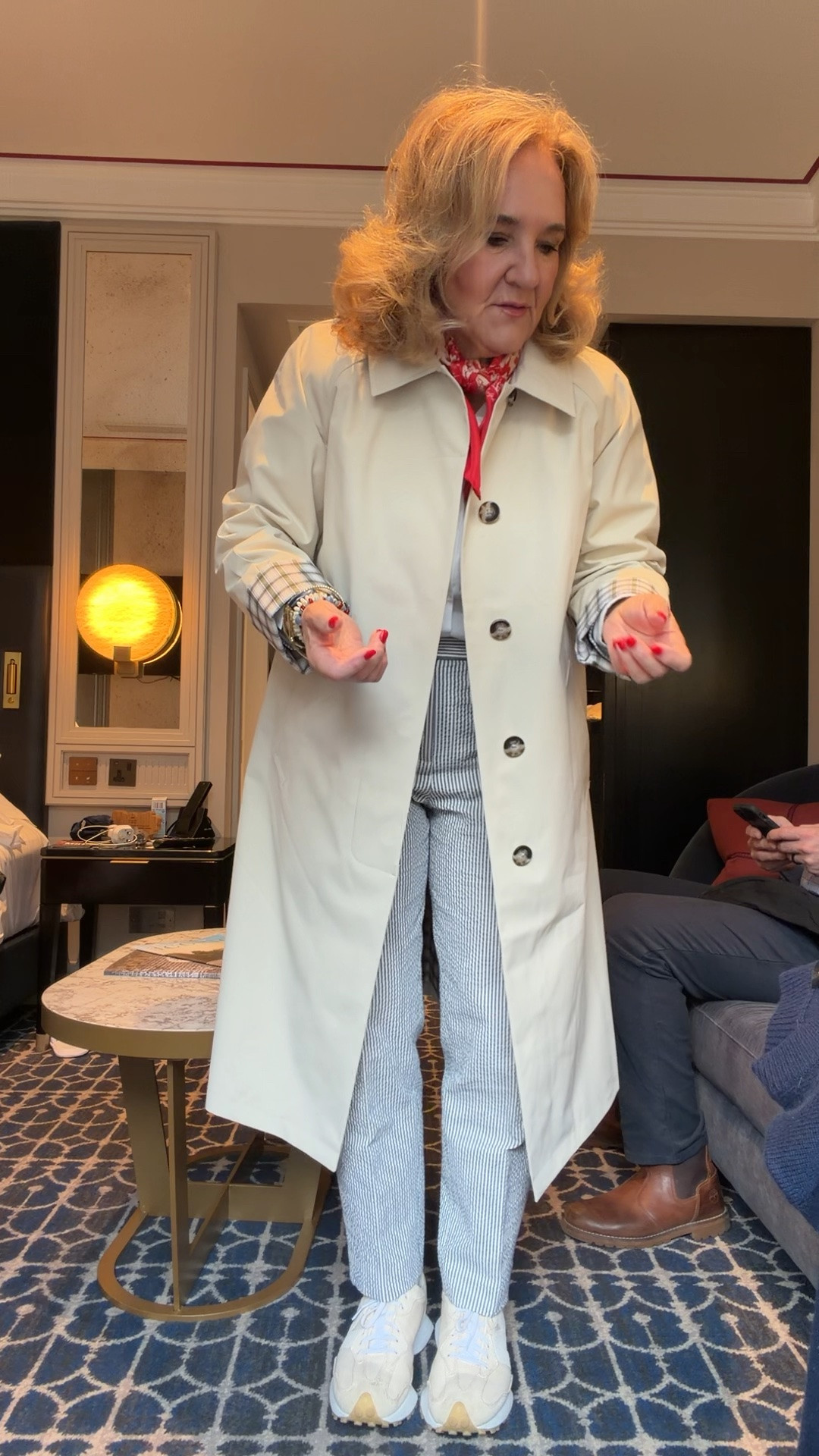 Heading out in London! 

I love wearing a suit casually and as a base to ky travel capsule. 
Performance poplin blouse small 
Jacket 10 petite 
Pants 6 regular 
Trench coat med petite 
Cashmere sweater medium

#LTKOver40 #LTKTravel #LTKPetite