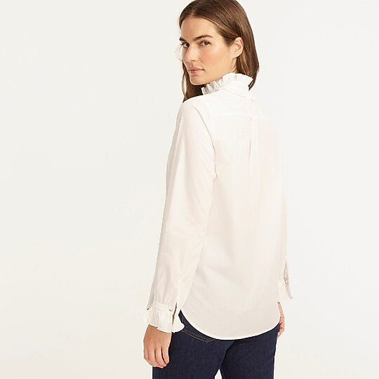 Classic-fit ruffleneck shirt | J. Crew US