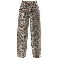 Ganni Leopard Print Barrel Jeans | Balardi (US & Canada)