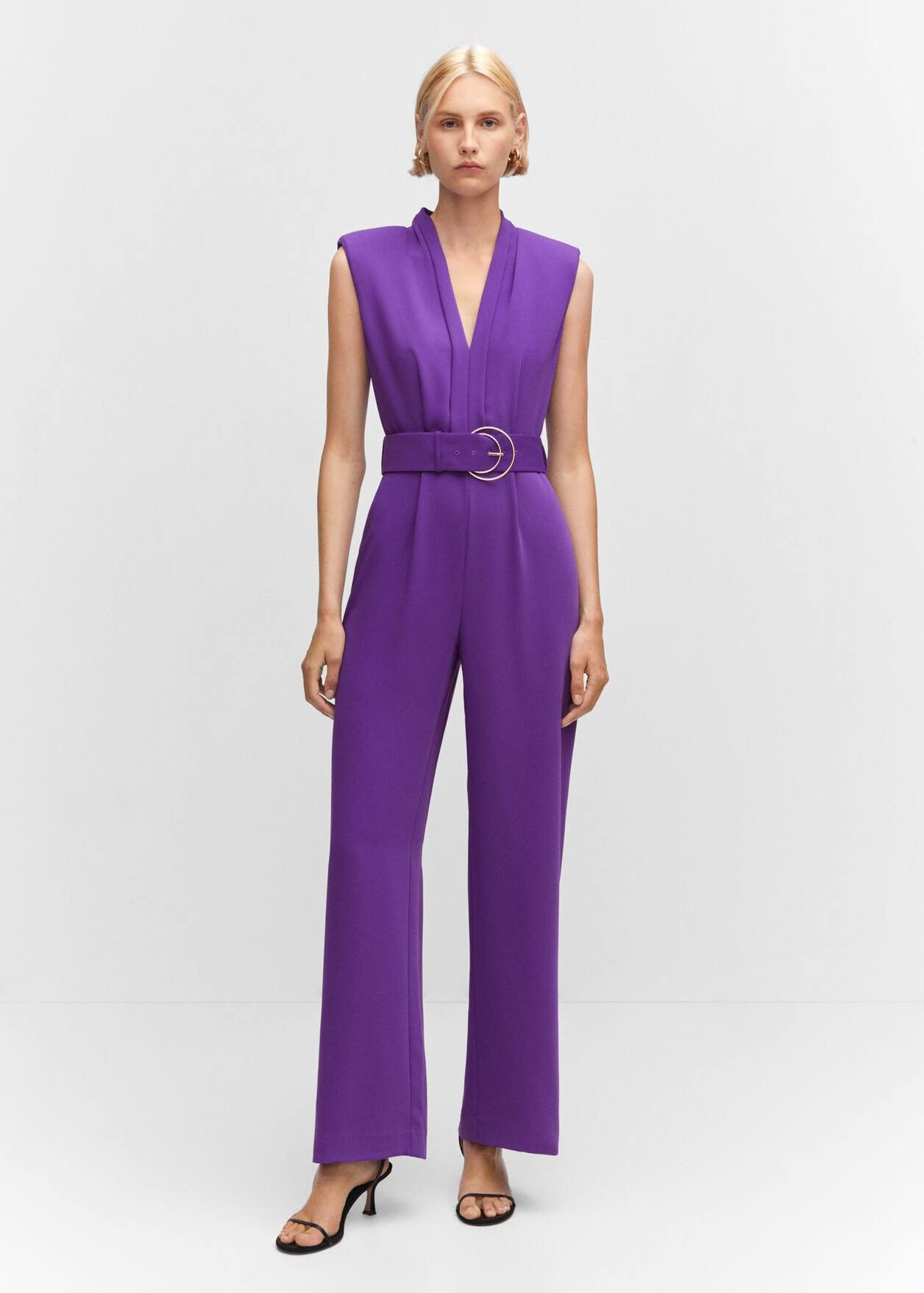 Belt long jumpsuit -  Women | Mango USA | MANGO (US)