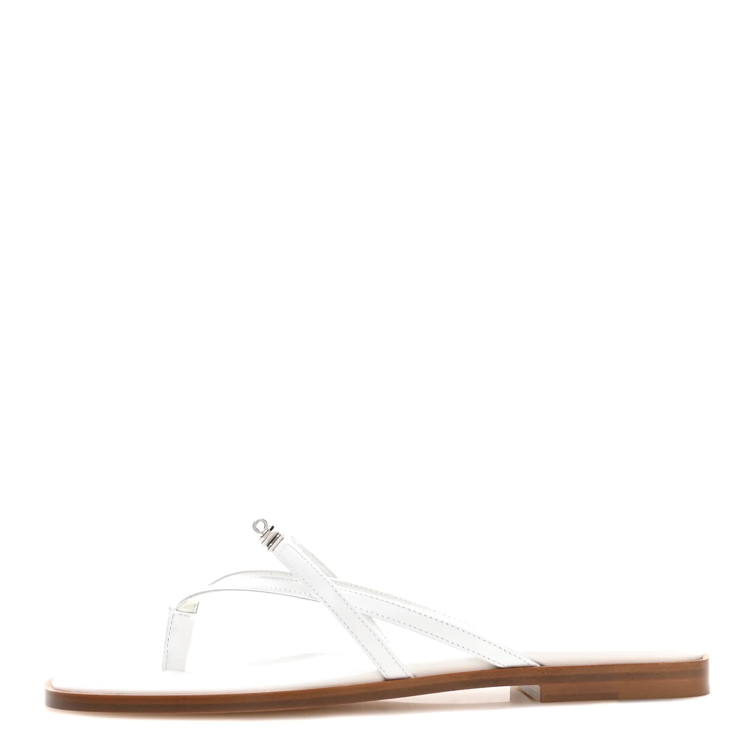 Calfskin Miss Sandals 38 White | FASHIONPHILE (US)