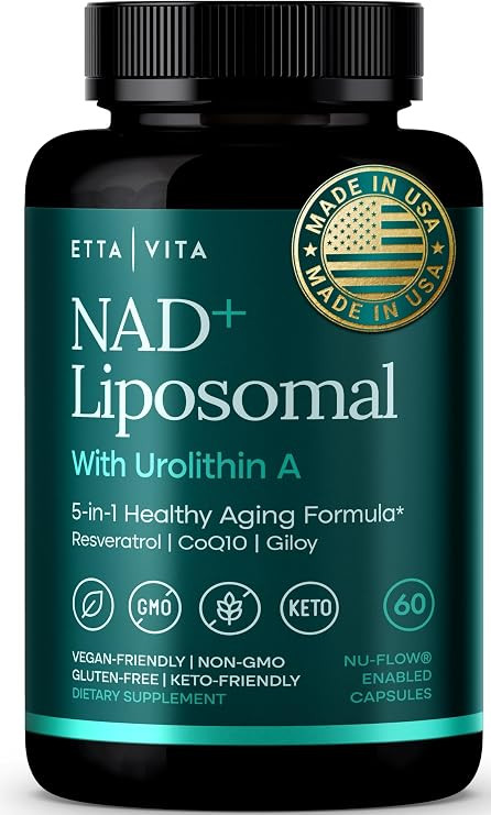 Liposomal NAD+ Supplement - Resveratrol, Muira Puama, Urolithin A, CoQ10 & Giloy (Made in USA) NA... | Amazon (US)