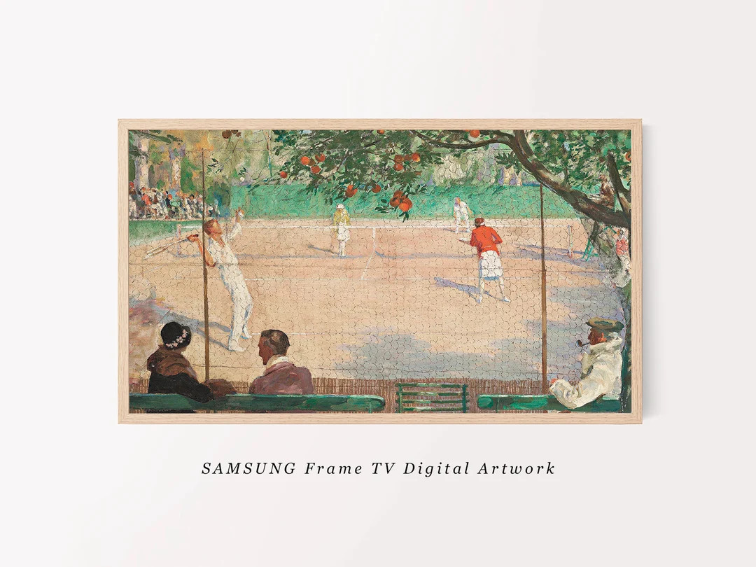 Vintage Tennis Painting for Samsung Frame TV | Downloadable Digital Art | Downloadable Artwork fo... | Etsy (US)