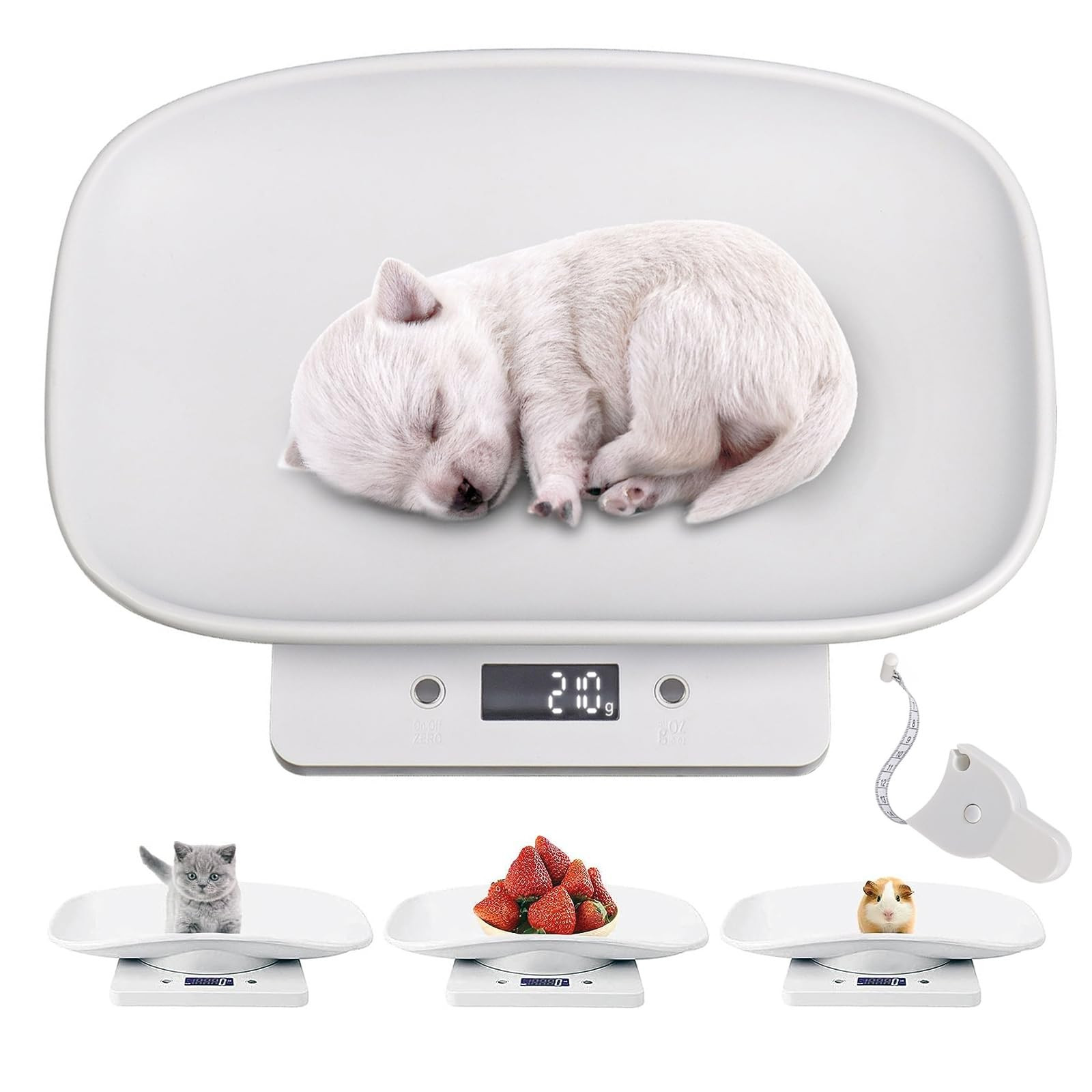 Digital Small Animals Scales for Weighing with Tape Measure, Puppy Whelping Scale Weigh Your Kitt... | Amazon (US)