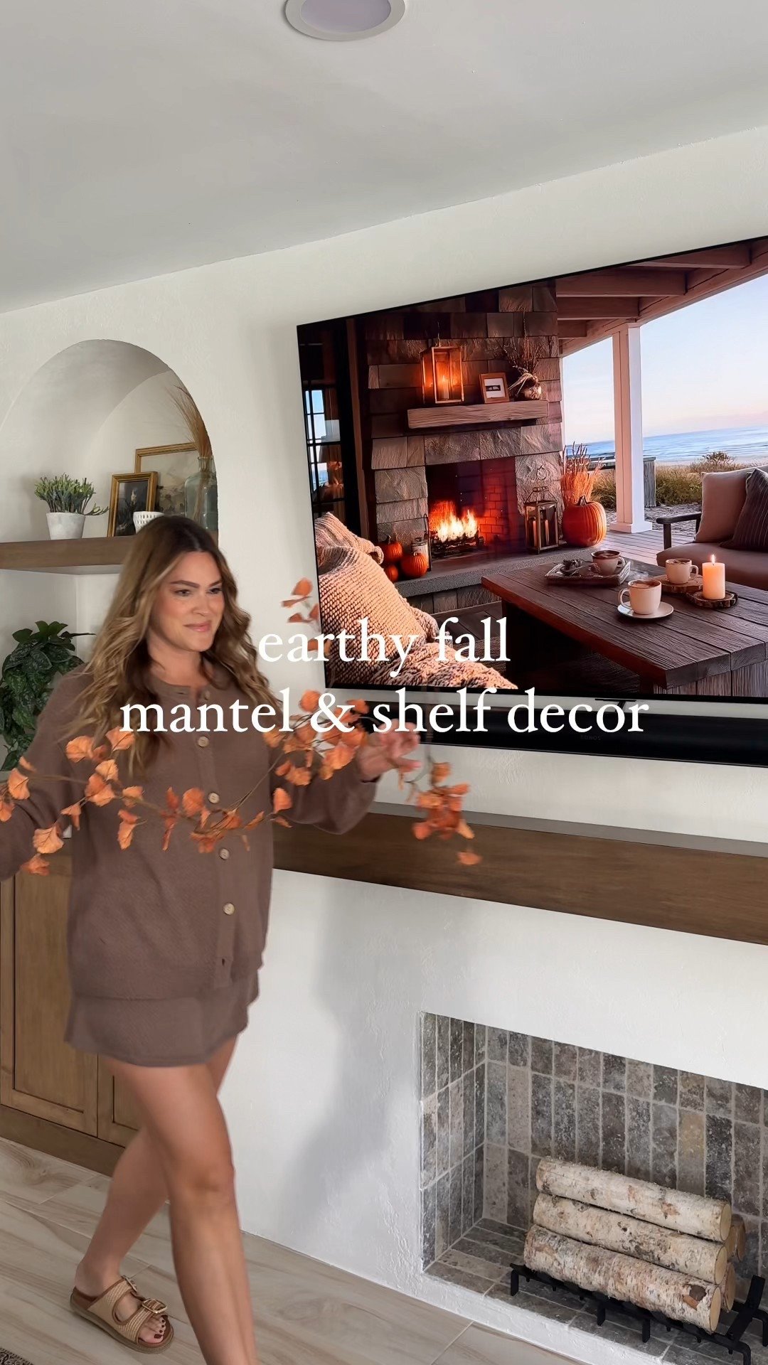 Earthy fall mantel & shelf decor ideas. I love this minimal garland and pumpkins!

#LTKSeasonal #LTKFindsUnder50 #LTKHome