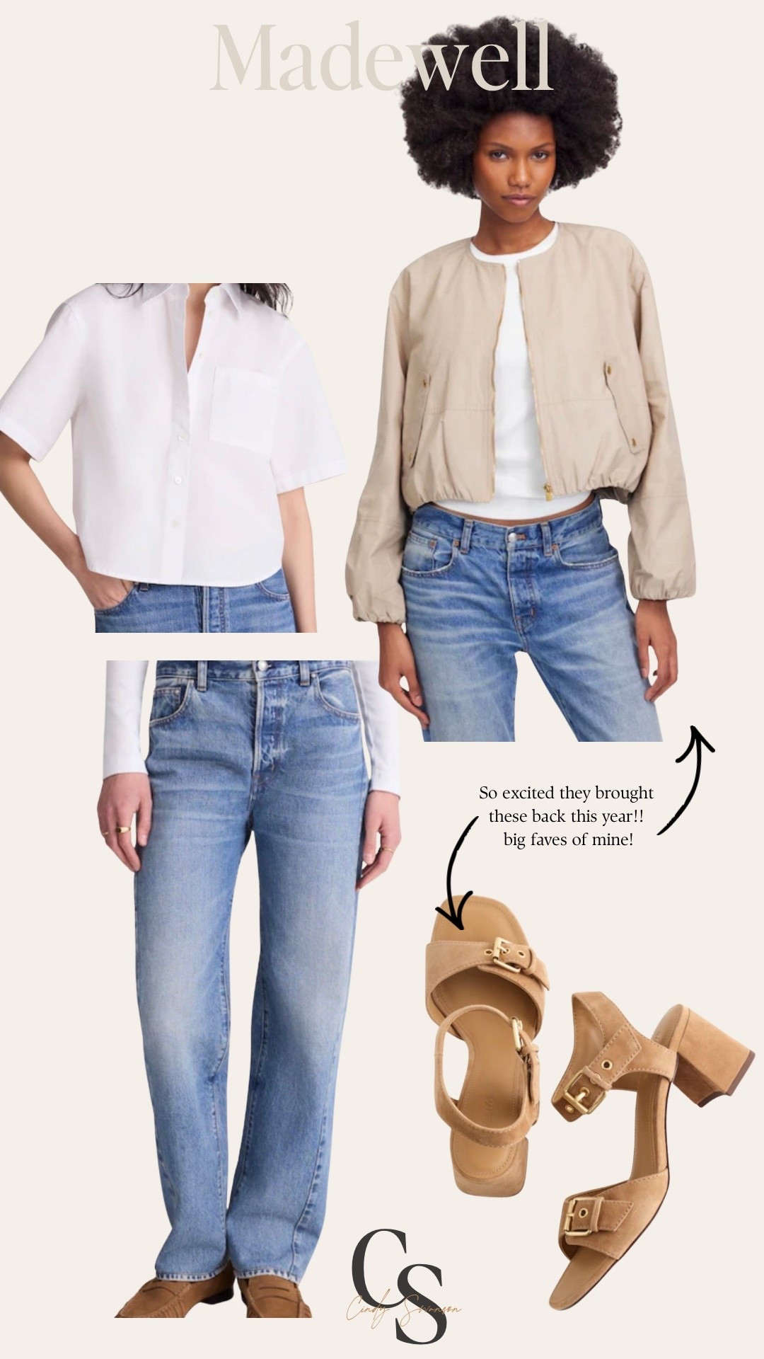 Excited because I just saw @Madewell  new arrivals and they brought back 2 items that sold out FAST last year!! This bomber jacket that goes with everything and these side sandals!!! SO comfortable and cute!! 

#LTKgrwm #LTKOver40 #LTKootd