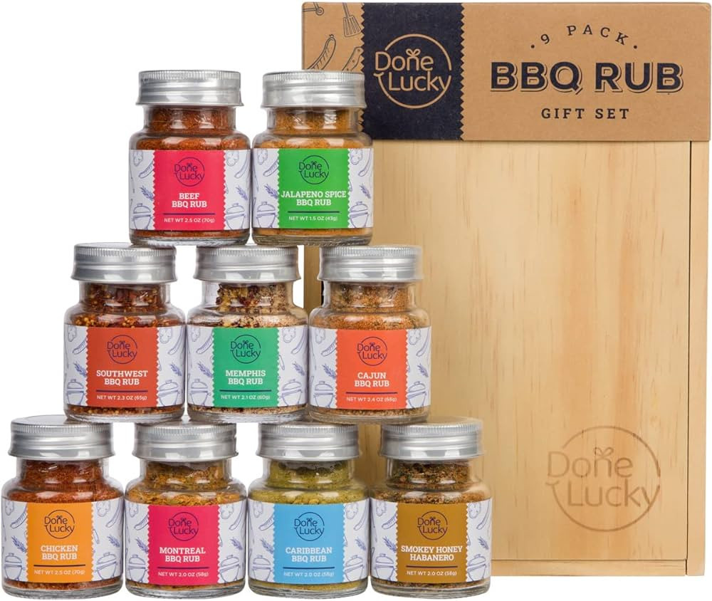 BBQ Rub Gift Set - Spice Gift Set in Premium Wooden Box - Great Grilling Gift for Christmas, Birt... | Amazon (US)