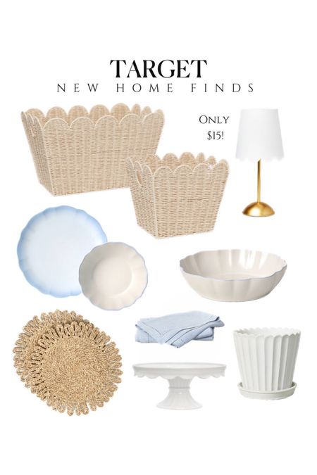 New target home finds scalloped bins scalloped lamp scalloped plates blue and white decor threshold 

#LTKsalealert #LTKfindsunder50 #LTKhome