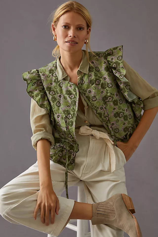 Ruffle Puff Vest | Anthropologie (US)