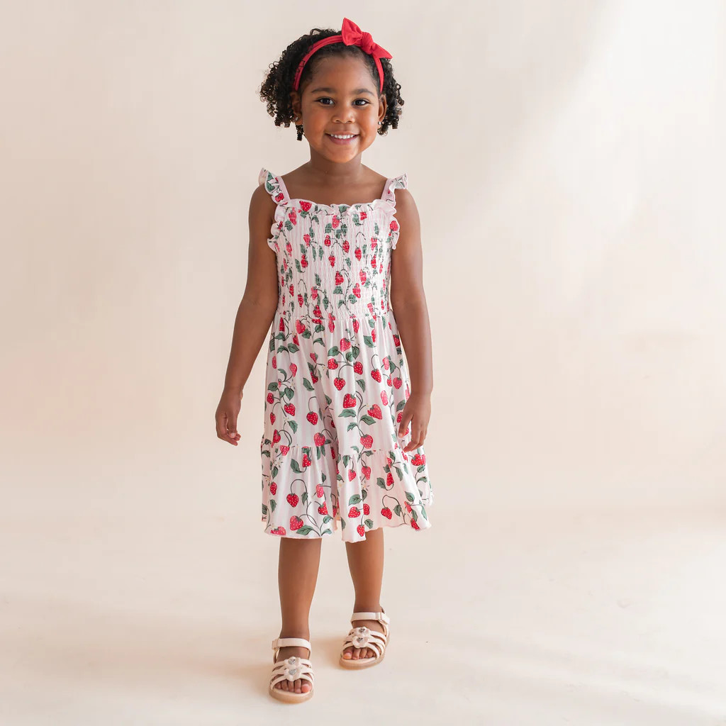 Smocked Dress in Strawberry Fields | Kyte Baby