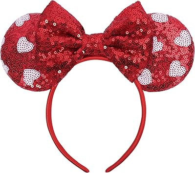 Valentine's Day Mouse Ears, Mouse Ears Valentine Headband for Adult Women Girls, Parks Ears for T... | Amazon (US)