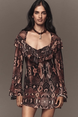 AFRM Sweetheart Ruffle Mini Dress | Anthropologie (US)