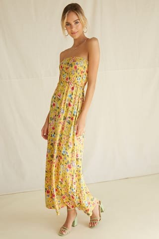 Floral Smocked-Bodice Maxi Dress | Forever 21 (US)