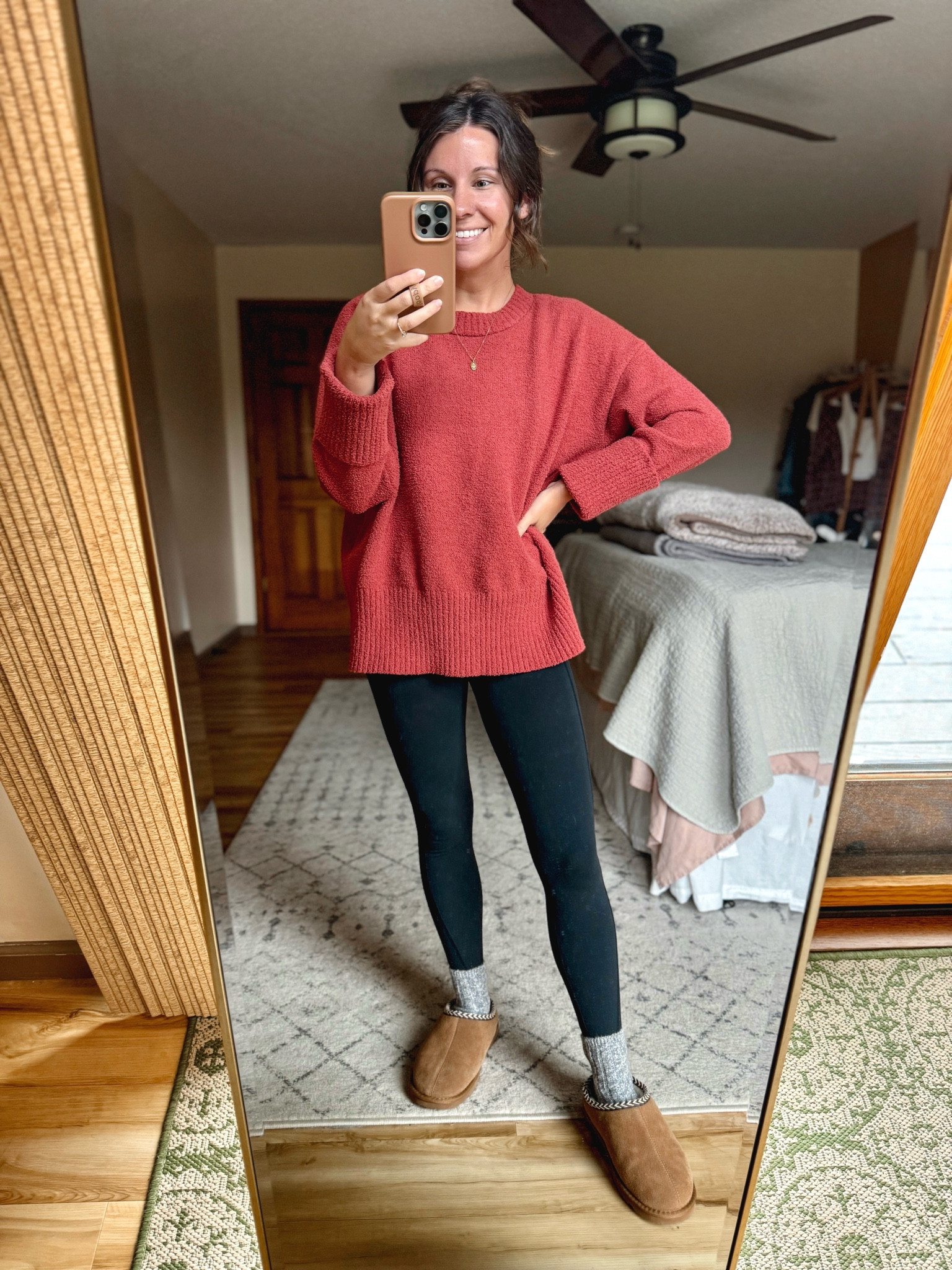 Wearing size small in this sweater (rust color—but it’s definitely more coral in person!) and size xs in these leggings! They’re my favorite from fabletics! These socks are also super cozy and cute. 

#LTKStyleTip #LTKFindsUnder50 #LTKFindsUnder100