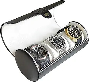 CASE ELEGANCE Travel Watch Case Roll Organizer for Men | Vegan Faux Leather Watch Display Case | ... | Amazon (US)