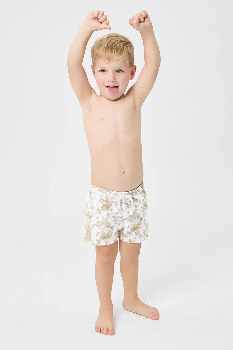 x GIGI HADID Chip Children's Board Short - Yomi Toile Tan | Frankies Bikinis
