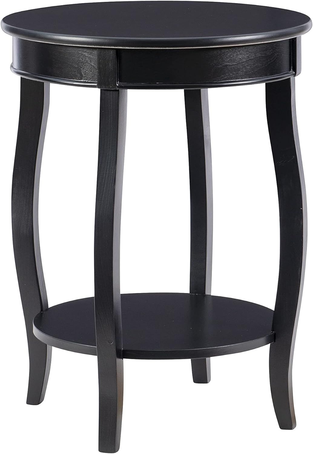 Powell Furniture Round Table with Shelf, Black | Amazon (US)