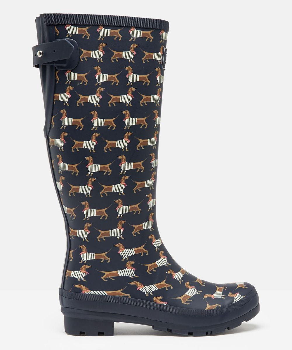 Joules Women's Rain boots SAUSAGEDOG - Black Sausage Dog Welly Rain Boot - Women | Zulily