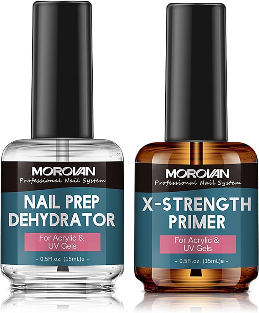 Morovan Nail Prep Dehydrator and Nail Primer X-strength, No Burn Non Acid Nail Primer and Dehydra... | Amazon (US)