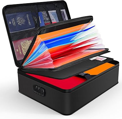 JUNDUN Document Organizer, 16.1"x11.4"x4.3"Fireproof Document Box with Accordian,Fireproof Docume... | Amazon (CA)