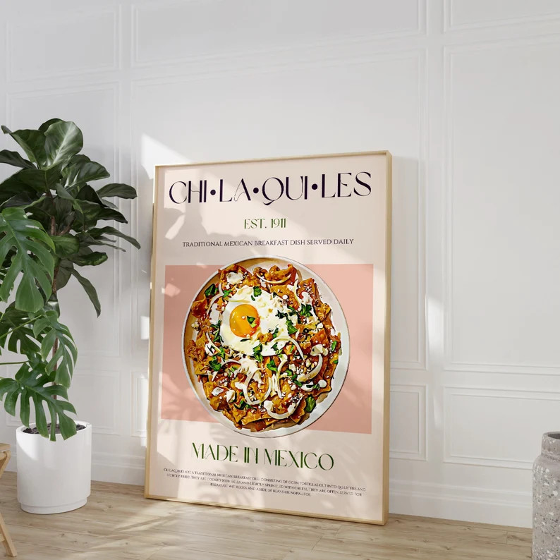 Chilaquiles Print, Digital Download, Downloadable Print, Mexico Poster, Mexican Wall Art, Mid Cen... | Etsy (US)