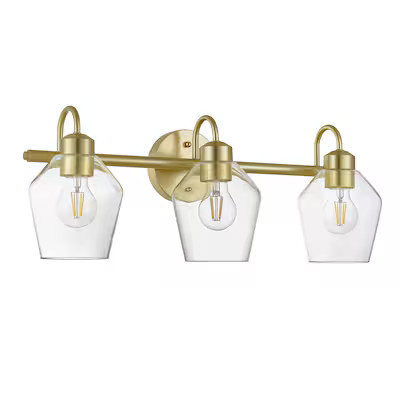 allen + roth Merritt 24-in 3 -Light Brushed Gold Modern/contemporary Vanity light | Lowe's