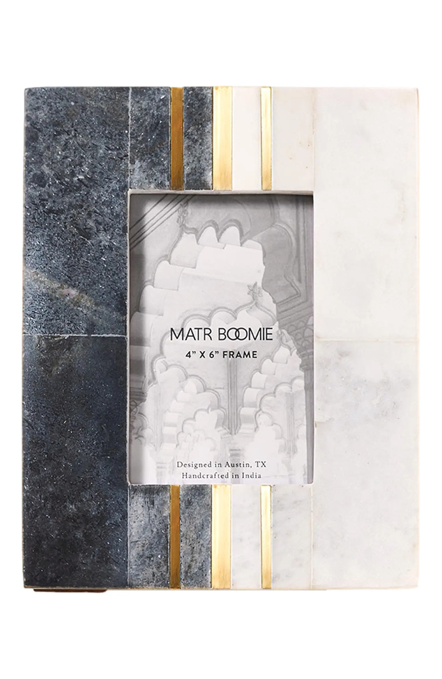 Sammita 4x6 Black & White Picture Frame - Hand Carved Marble | Nordstrom | Nordstrom