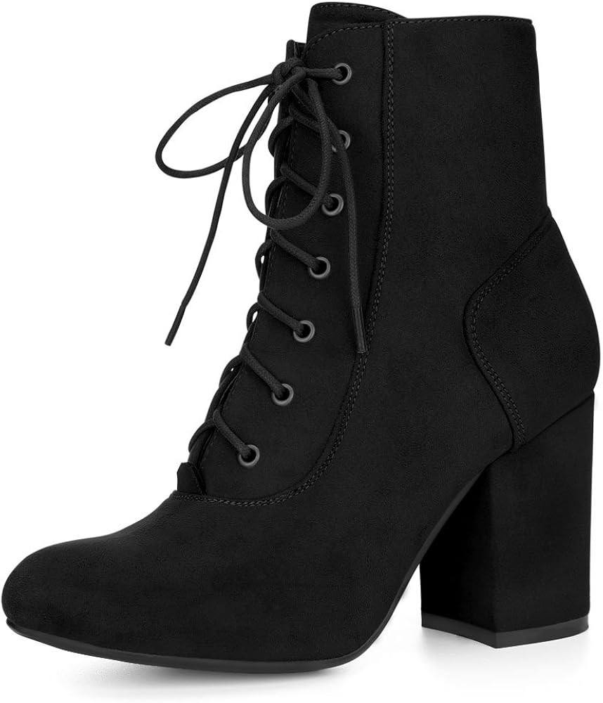 Women's Lace Up Chunky Heel Ankle Booties | Amazon (US)