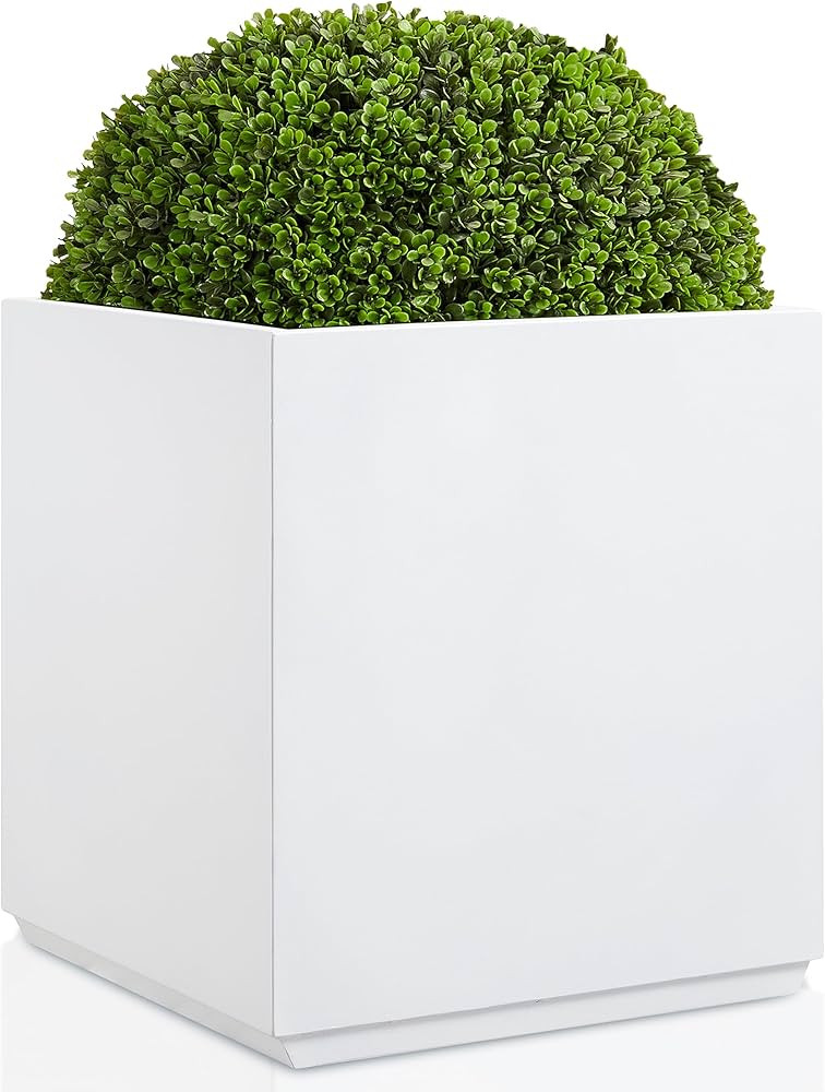 Metallic Heavy Planter Box for Outdoor or Indoor, Large Square Planter, Cube Planter for Tall Tre... | Amazon (US)