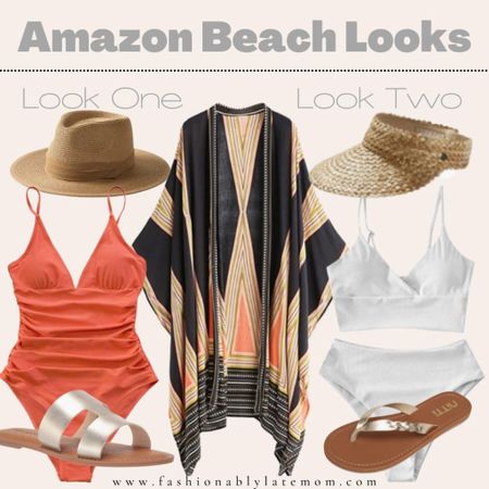 Amazon beach looks! 
Fashionablylatemom 
Bikini 
Sandals 
Sun hat 

#LTKswim #LTKstyletip #LTKshoecrush