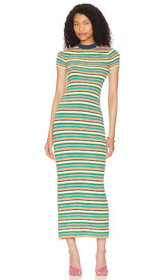 Besim Striped Midi Knit Dress in Green Multi Stripe | Revolve Clothing (Global)