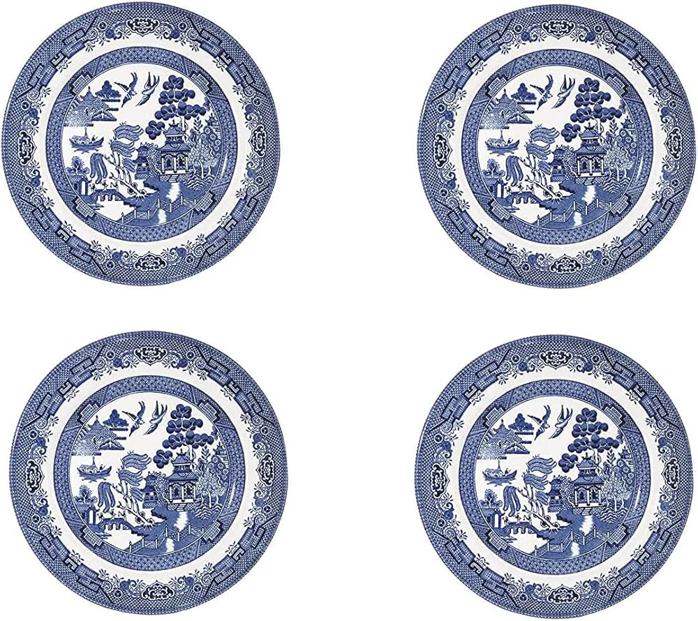 Churchill Blue Willow Salad Plate 8", Set Of 4, Made In England | Amazon (US)