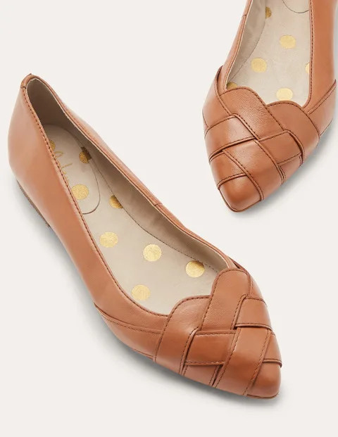 Woven Toe Ballerinas - Tan | Boden (UK & IE)