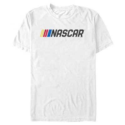 Mens NASCAR Official Racing Logo Distressed T Shirt - White - X Large | Target