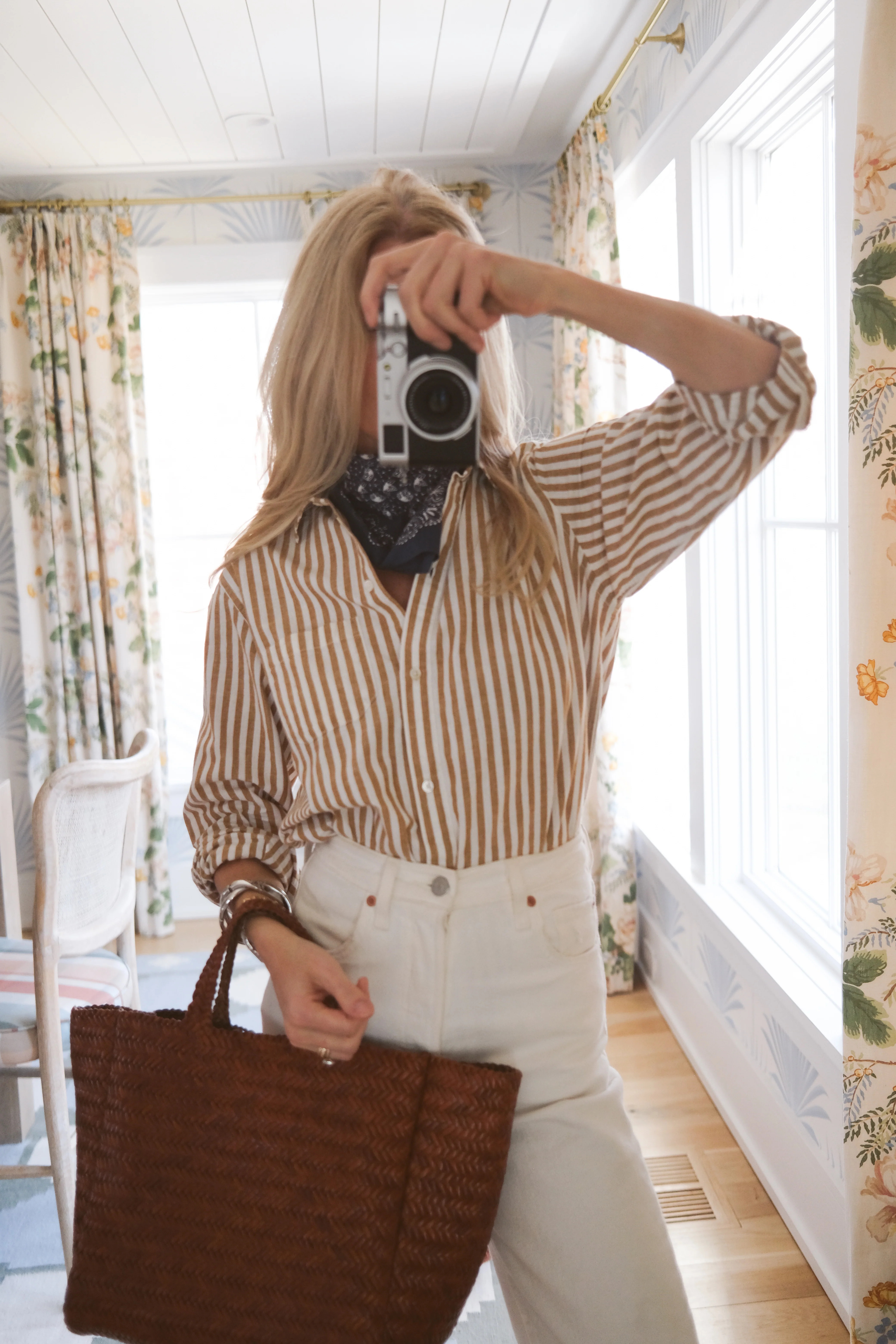 Favorite Shirt - Tan/White Awning Stripe | Marea