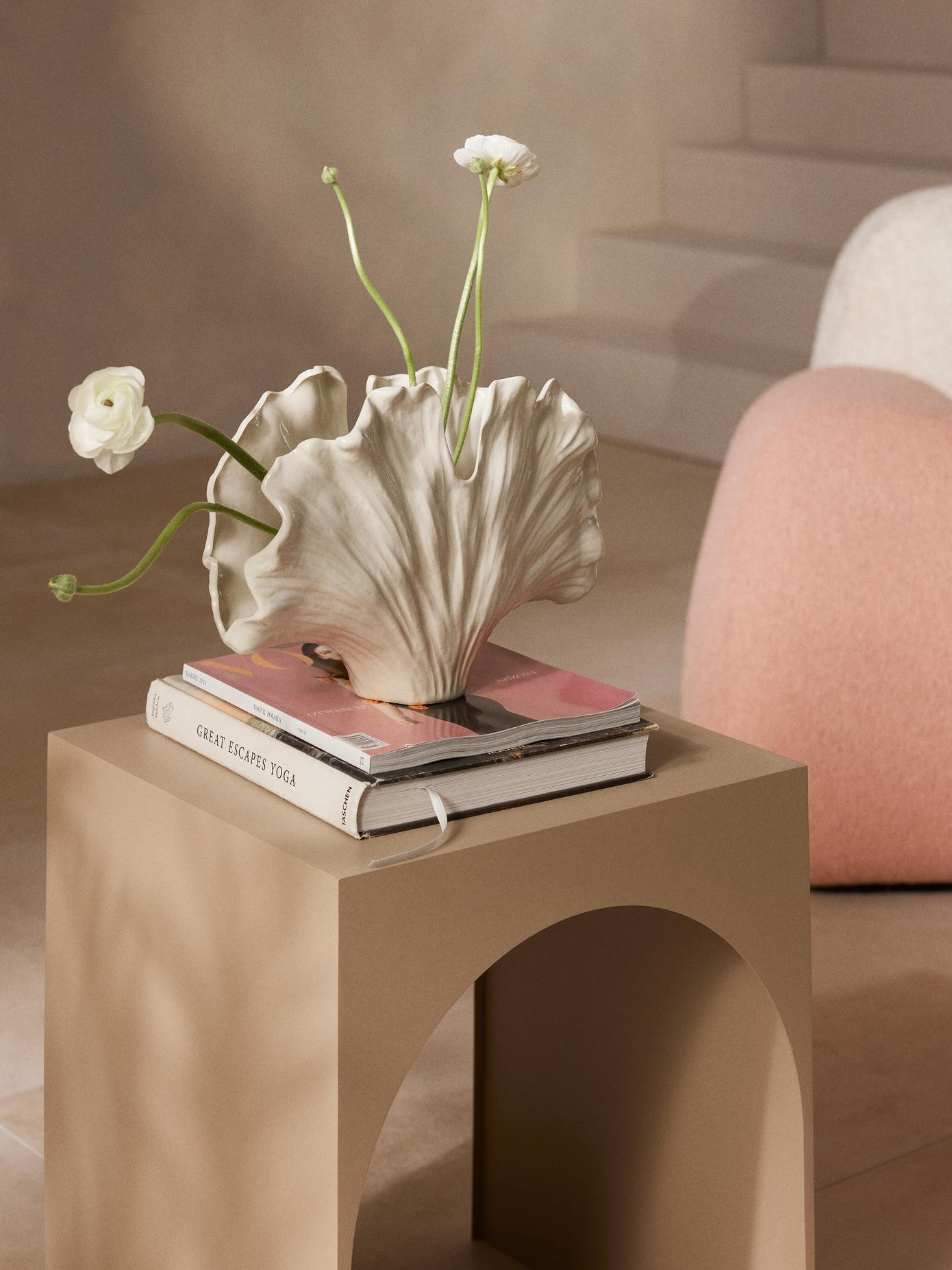 Vase Gingko in Muschel-Form, H 24 cm | Westwing EU