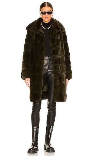 Faux Fur Long Coat in Dark Green | Revolve Clothing (Global)