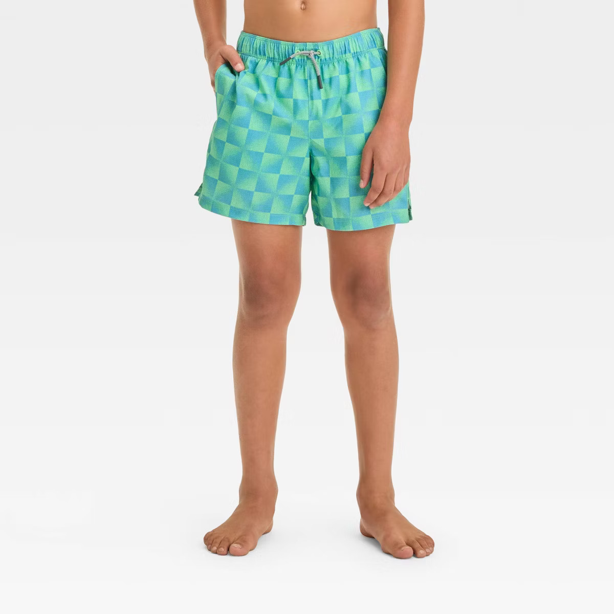 Boys' Plaid Swim Shorts - art class™ Green | Target